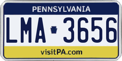 PA license plate LMA3656
