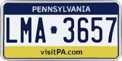 PA license plate LMA3657