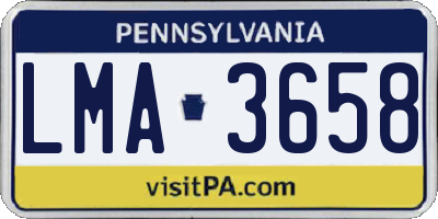 PA license plate LMA3658