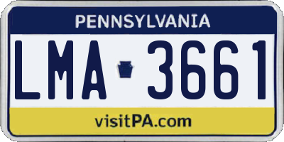 PA license plate LMA3661