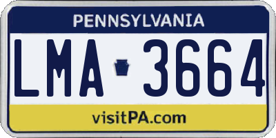 PA license plate LMA3664