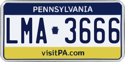 PA license plate LMA3666