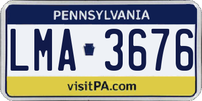 PA license plate LMA3676