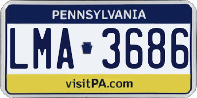 PA license plate LMA3686