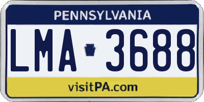 PA license plate LMA3688