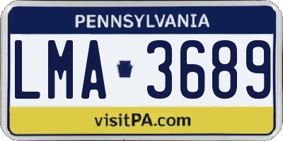 PA license plate LMA3689