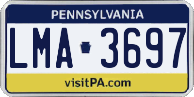 PA license plate LMA3697