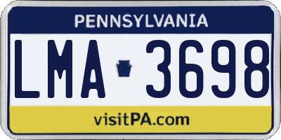 PA license plate LMA3698