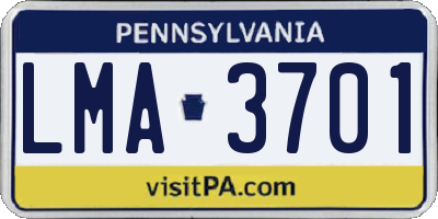 PA license plate LMA3701