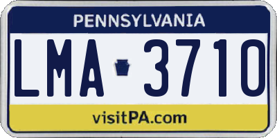 PA license plate LMA3710