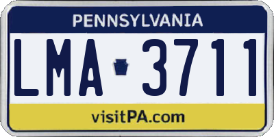 PA license plate LMA3711