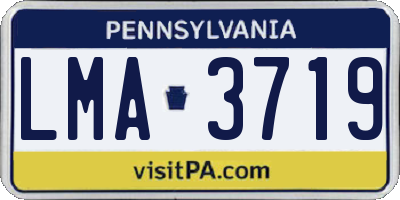 PA license plate LMA3719