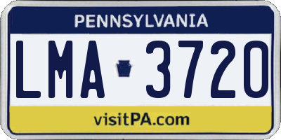 PA license plate LMA3720