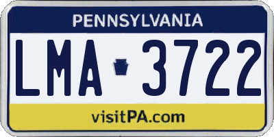 PA license plate LMA3722