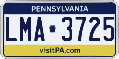 PA license plate LMA3725