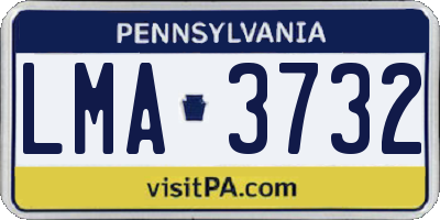 PA license plate LMA3732