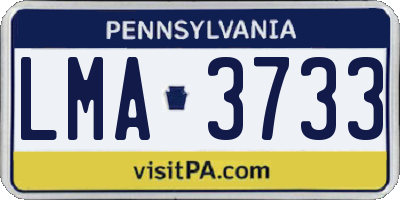PA license plate LMA3733