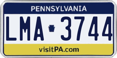 PA license plate LMA3744