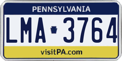 PA license plate LMA3764