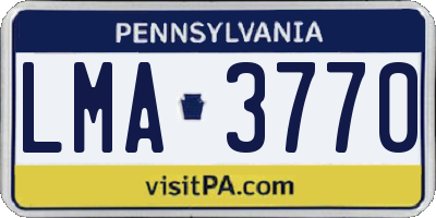 PA license plate LMA3770