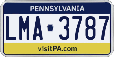PA license plate LMA3787