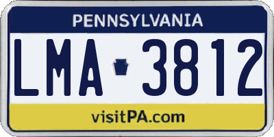 PA license plate LMA3812
