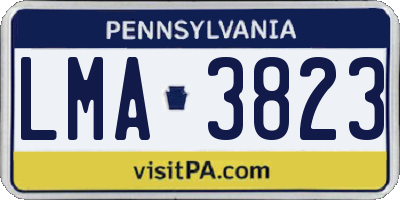 PA license plate LMA3823