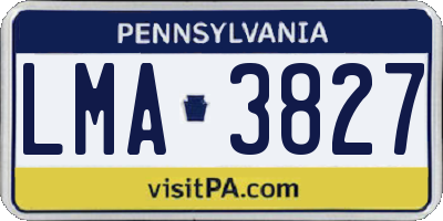 PA license plate LMA3827