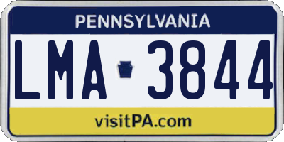 PA license plate LMA3844