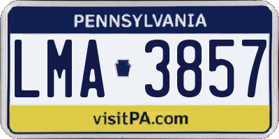 PA license plate LMA3857