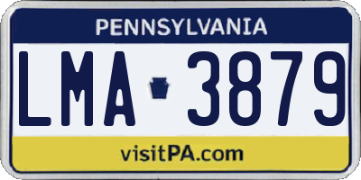 PA license plate LMA3879