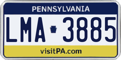 PA license plate LMA3885