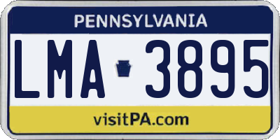 PA license plate LMA3895