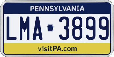 PA license plate LMA3899