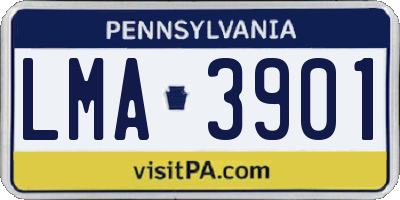 PA license plate LMA3901