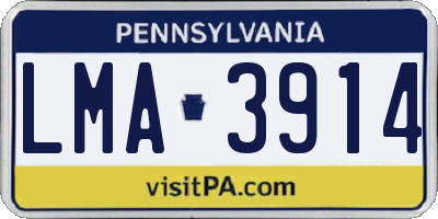 PA license plate LMA3914