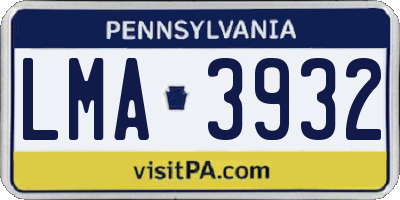 PA license plate LMA3932