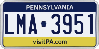 PA license plate LMA3951