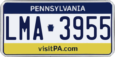 PA license plate LMA3955