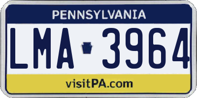PA license plate LMA3964