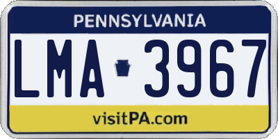 PA license plate LMA3967