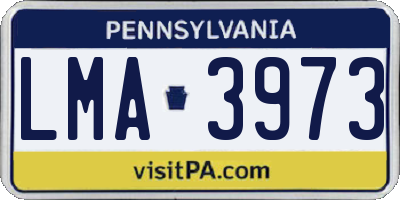 PA license plate LMA3973