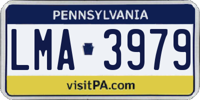 PA license plate LMA3979