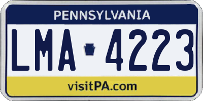 PA license plate LMA4223