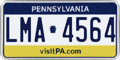 PA license plate LMA4564