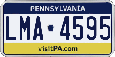 PA license plate LMA4595