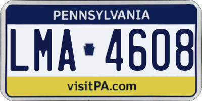 PA license plate LMA4608