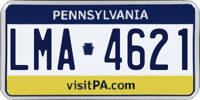 PA license plate LMA4621