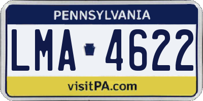 PA license plate LMA4622