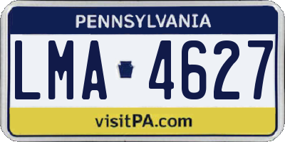 PA license plate LMA4627